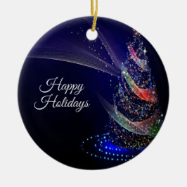 Ornamento De Cerâmica Festa de Natal Árvore Colorida Marinho Azul Russo