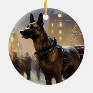 Ornamento De Cerâmica Festa de Natal do Malinoi Belga