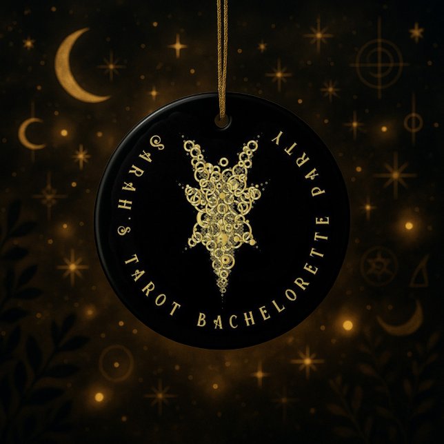 Ornamento De Cerâmica Festa de solteira de Tarot Místico (Criador carregado)