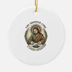 Ornamento De Cerâmica Festa de Tequila no Chão Sujo com Limão Jesus