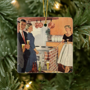 Ornamento De Cerâmica Festa Vintage na Cozinha, Cerveja e Aperitivos