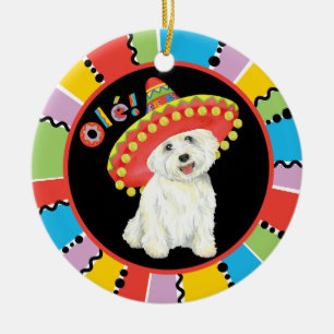 Ornamento De Cerâmica Festa Westie