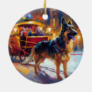 Ornamento De Cerâmica FESTIE german shepherd Natal