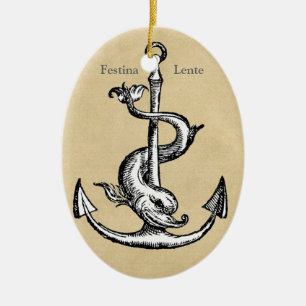 Ornamento De Cerâmica Festina Lente - faça a HASTE lentamente