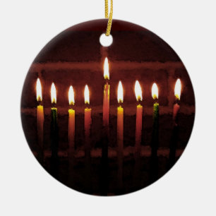 Ornamento De Cerâmica Festival de luz Hanukkah Menorah