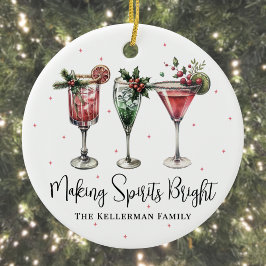 Ornamento De Cerâmica Festive Making Spirits Bright Christmas