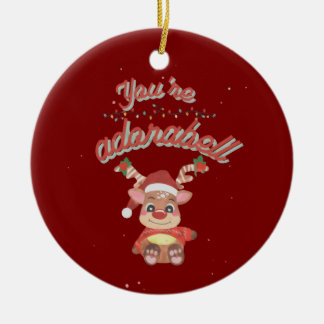 Ornamento De Cerâmica Festive Pun Ornament - Adorable Holiday Design