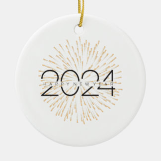 Ornamento De Cerâmica Festividades espumantes do feliz ano novo 2024
