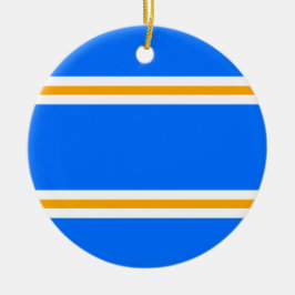 Ornamento De Cerâmica Festivo Brilho Azul, Amarelo-Amarelo, Banhas