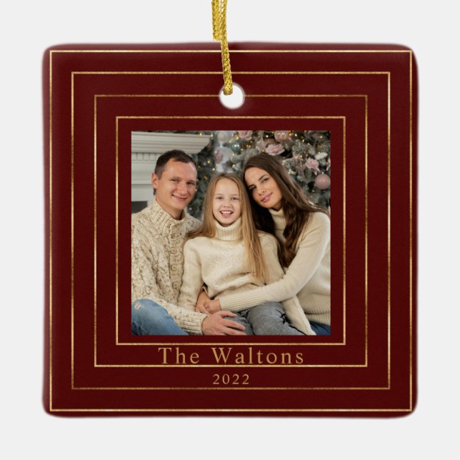 Ornamento De Cerâmica Festivo Moderno Dourado Feriado Fresco Fresco Fres (Frente)