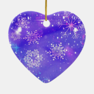 Ornamento De Cerâmica Festivo Roxo Floco de Neve Estende Festa de Natal