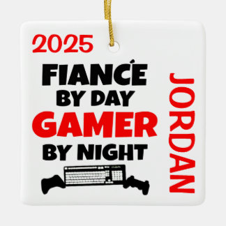 Ornamento De Cerâmica Fiance ama Jogar Videos games
