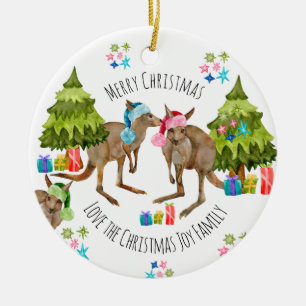 Ornamento De Cerâmica Ficheiro de Natal Bonito Aussie Kangaroo