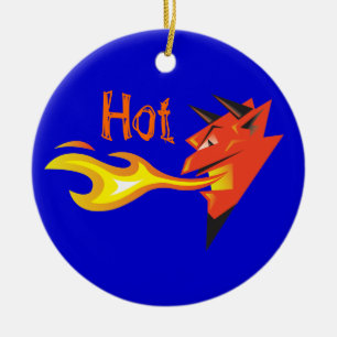 Ornamento De Cerâmica Fiery Devil's Head Door Hanger