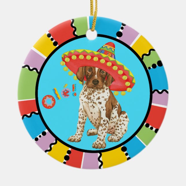 Ornamento De Cerâmica Fiesta German Shorthired Pointer (Frente)