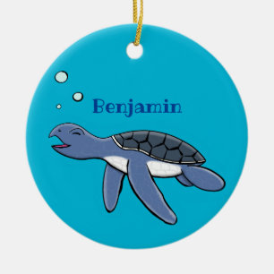 Ornamento De Cerâmica Figura de desenho animado de tartaruga-do-mar