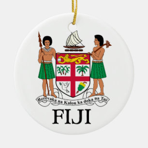 Ornamento De Cerâmica FIJI - emblema / bandeira / casaco de armas / sím