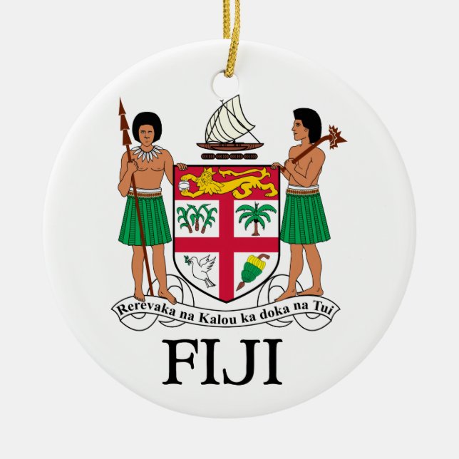 Ornamento De Cerâmica FIJI - emblema / bandeira / casaco de armas / símb (Frente)