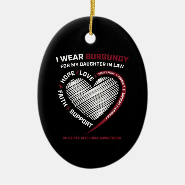 Ornamento De Cerâmica Filha Burgunta Em Lei De Múltiplo Mieloma (Frente)