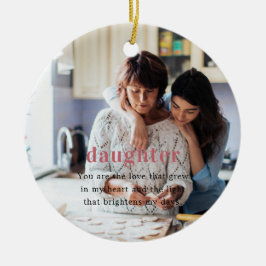 Ornamento De Cerâmica Filha | Foto do Natal Sentimental Keepsasasaame