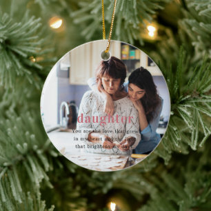 Ornamento De Cerâmica Filha   Presente de Natal de Foto Sentimental