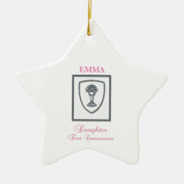 Ornamento De Cerâmica Filha, Primeira Comunhão Silver Chalice