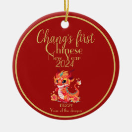 Ornamento De Cerâmica Filhinho 1rua chinês ano novo, ano do dragão