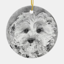 Ornamento De Cerâmica Filhote de cachorro de Cavapoo