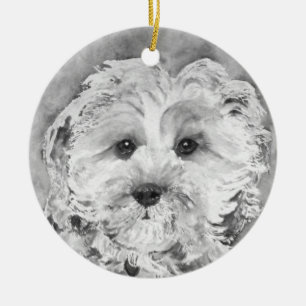 Ornamento De Cerâmica Filhote de cachorro de Cavapoo