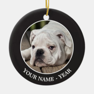 Ornamento De Cerâmica Filhote de cachorro inglês do buldogue