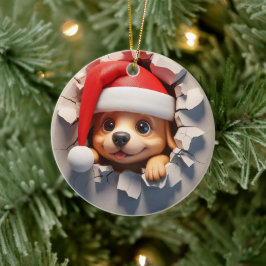 Ornamento De Cerâmica Filhote de Natal Efeito 3D NÃO 3D Real
