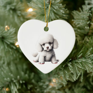 Ornamento De Cerâmica Filhote de Poodle Toy Personalizado