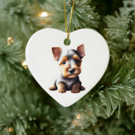 Ornamento De Cerâmica Filhote de Welsh Terrier Personalizado