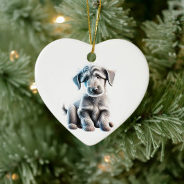 Ornamento De Cerâmica Filhote Personalizado de Deerhound Escocês