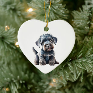 Ornamento De Cerâmica Filhote Personalizado de Kerry Blue Terrier