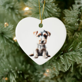 Ornamento De Cerâmica Filhote Personalizado de Wire Fox Terrier