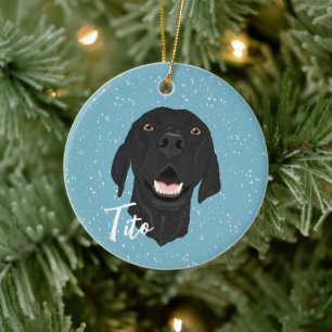 Ornamento De Cerâmica Filhote Pointer Preto