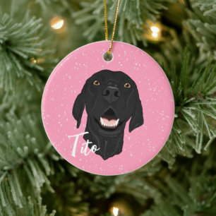 Ornamento De Cerâmica Filhote Pointer Preto