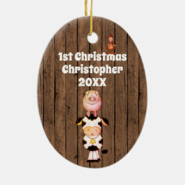 Ornamento De Cerâmica Filhotes Personalizados1ruas de Foguetes de Natal