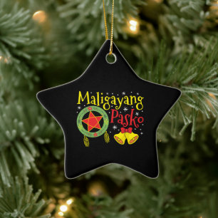 Ornamento De Cerâmica Filipinas Filipino Natal Maligayang Pasko