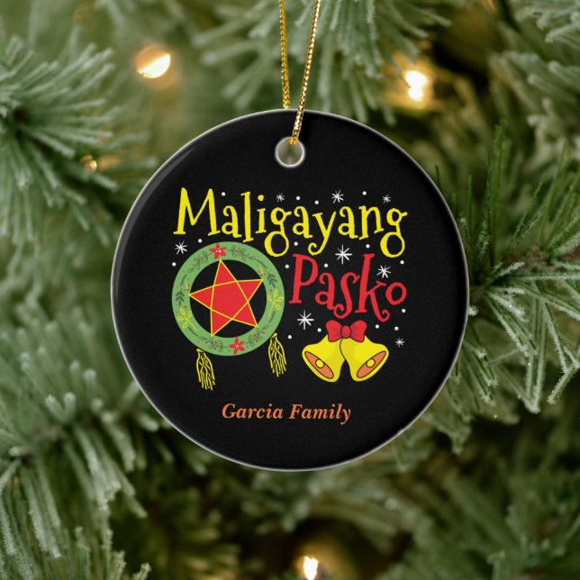 Ornamento De Cerâmica Filipinas Filipino Natal Maligayang Pasko (Árvore)