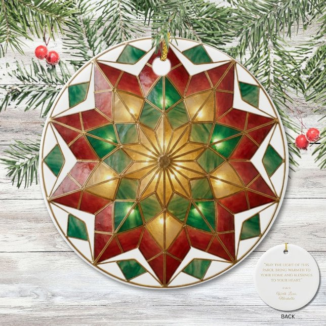 Ornamento De Cerâmica Filipino Parol Inspired Christmas Keepsake  (Criador carregado)