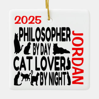 Ornamento De Cerâmica Filósofo ama gatos como PERSONALIDADE