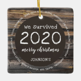 Ornamento De Cerâmica Fim de ano Rústico Sobrevivemos 2020 Foto