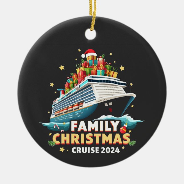 Ornamento De Cerâmica Fim de Natal Familiar 2024 (Frente)