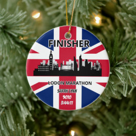 Ornamento De Cerâmica Finalizador da Maratona de Londres Executando o Gi