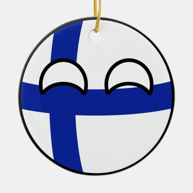 Ornamento De Cerâmica Finlandia Geeky de tensão engraçado Countryball (Frente)