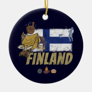 Ornamento De Cerâmica Finlândia Manose Vintage Flag Tent Retro Souvenir