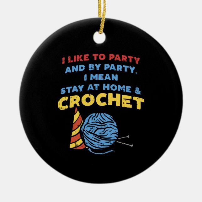 Ornamento De Cerâmica Fios Crochet Crocheting (Frente)