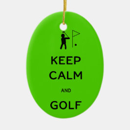 Ornamento De Cerâmica Fique calmo e golfe